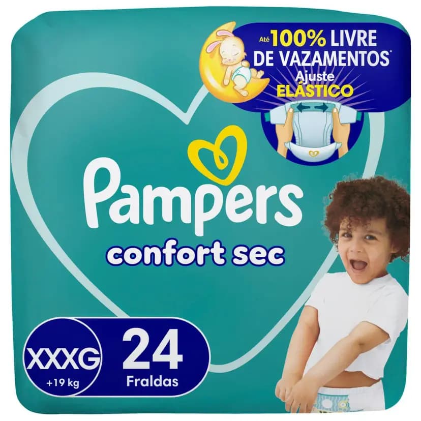Fralda Pampers Confort Sec Xxxg com 24un